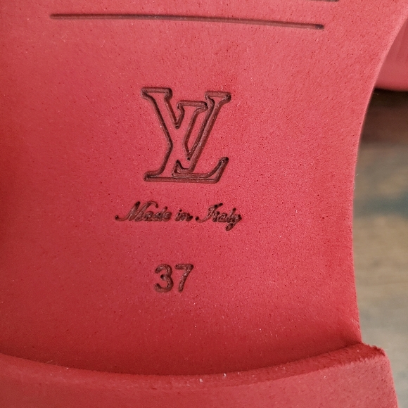Louis Vuitton Red Suede Penny Loafer Sz 37